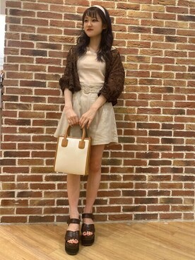 「コーディネート」｜「アイテム（ブルゾン）」を使った、INGNI（イング）さん（レディース・155cm）の夏コーディネート