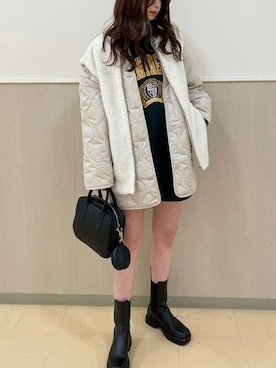 「INGNI（イング）のアイテム（ノーカラージャケット）」を使った、INGNI（イング）さん（レディース・167cm）の冬コーディネート