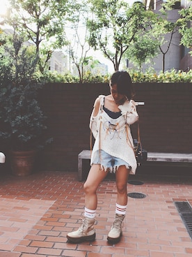 「M.Y.O.B（エム.ワイ.オー.ビー）のアイテム（トップス）」を使った、Bipolarbear さん（レディース・151cm）の夏コーディネート
