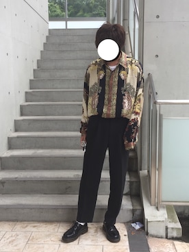 「古着のアイテム（シャツ/ブラウス、その他）」を使った、しゅんじさん（メンズ・175cm）の春コーディネート