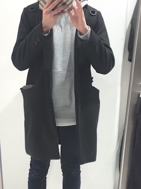 「Right-on（ライトオン）のアイテム（チェスターコート）」を使った、ichiさん（メンズ・181cm）の冬コーディネート