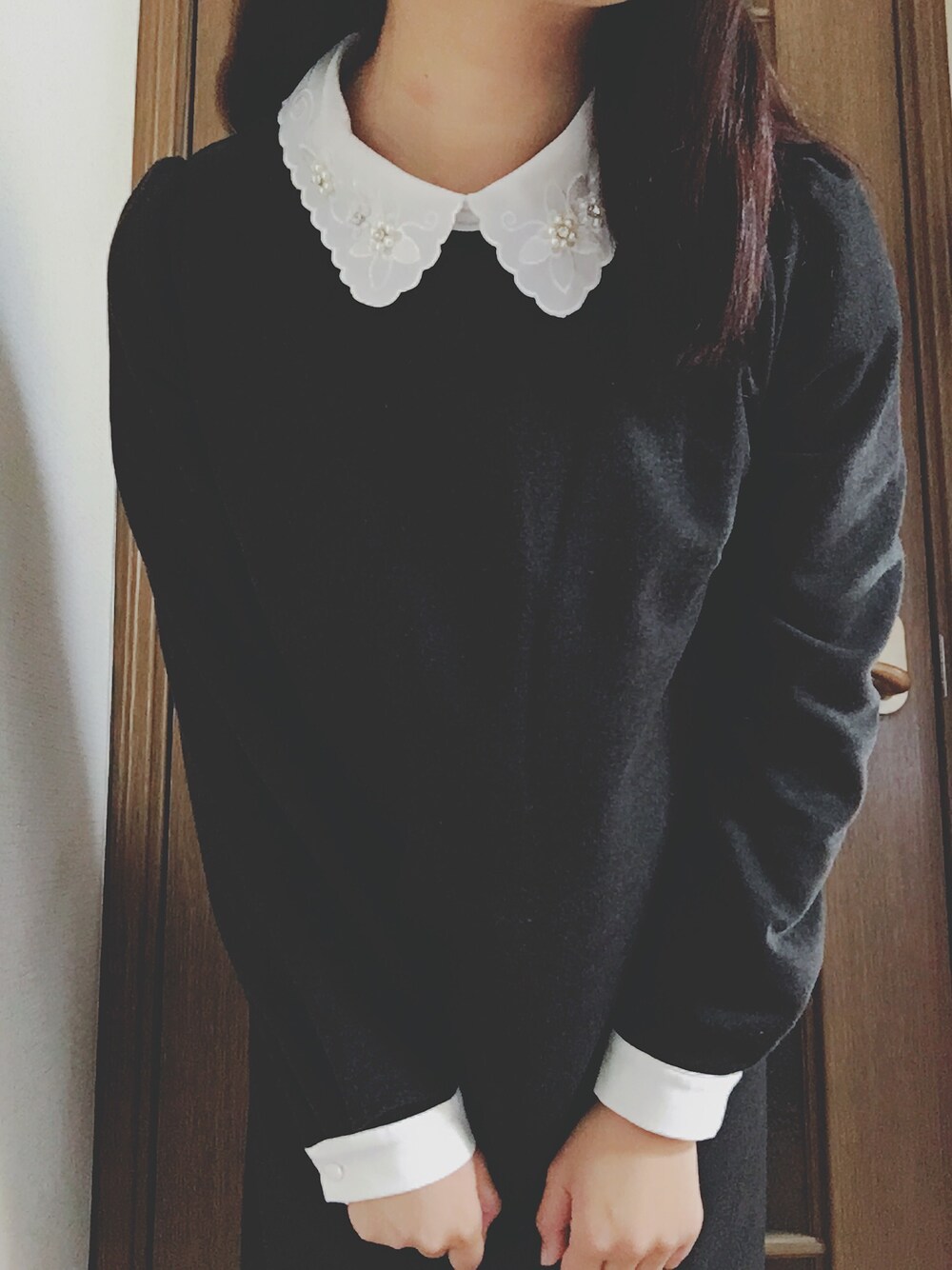 「？のアイテム（ワンピース、グレー系）」を使った、sssさん（レディース・152cm）の春コーディネートの1枚目の写真