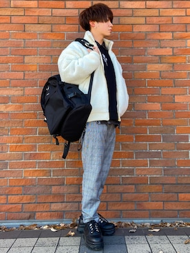 「ADRER（アドラー）のアイテム（バッグ）」を使った、saikaさん（メンズ・168cm）の冬コーディネート