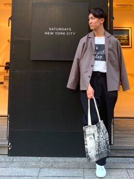 「STUDIOUS（ステュディオス）のアイテム（スニーカー）」を使った、Z.Yさん（メンズ・178cm）の春コーディネート