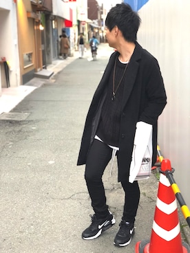 「SPINNS（スピンズ）のアイテム（チェスターコート）」を使った、♥ひだか♥さん（メンズ・165cm）の春コーディネート