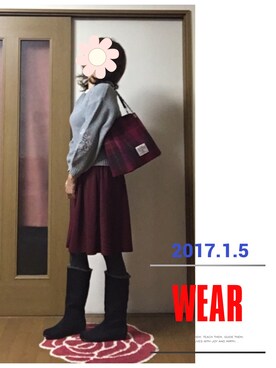 「サマンサタバサ」｜「アイテム（ブーツ）」を使った、はるるさん（レディース・168cm）の冬コーディネート