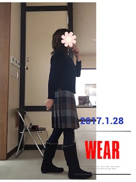 「ICB（アイシービー）のアイテム（スカート）」を使った、はるるさん（レディース・168cm）の冬コーディネート