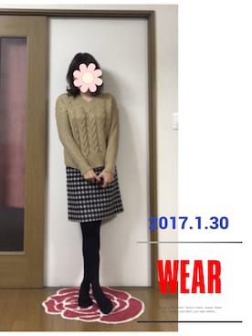 「おばさん」｜「アイテム（ニット/セーター）」を使った、はるるさん（レディース・168cm）の冬コーディネート