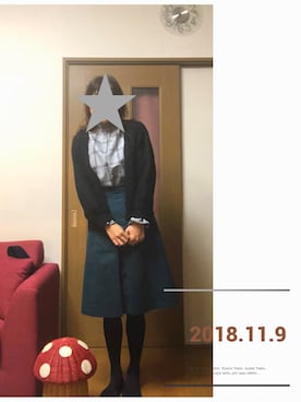 「THE EMPORIUM（ジエンポリアム）のアイテム（スカート）」を使った、はるるさん（レディース・168cm）の秋コーディネート