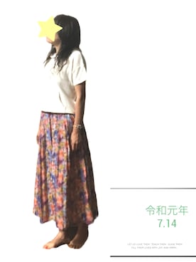 「ぼかし柄」｜はるるさん（レディース・168cm）の夏コーディネート