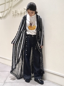 「Ray BEAMS（レイビームス）のRay BEAMS / ストレッチ デニム バギー パンツ（デニムパンツ）」を使った、mikuさん（レディース・163cm）の春コーディネート