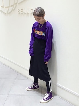 「FLAGSTUFF（フラグスタフ）のアイテム」を使った、mikuさん（レディース・163cm）の秋コーディネート