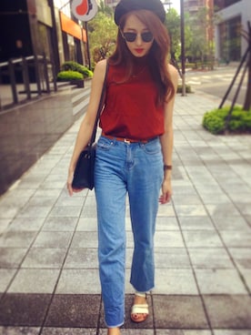 「persol（ペルソール）のアイテム」を使った、Reiitu Kouさん（レディース・167cm）の夏コーディネート