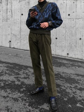 「Guess（ゲス）のアイテム（腕時計）」を使った、KOUKIさん（メンズ・176cm）の冬コーディネート
