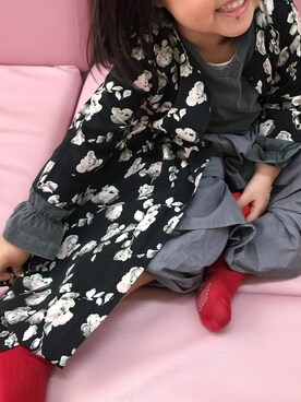 「Right-on（ライトオン）のアイテム（ワンピース）」を使った、まふかさん（キッズ・100cm）の春コーディネート