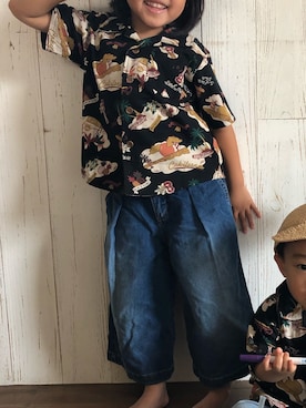 「Rodeo Crowns（ロデオクラウンズ）のアイテム」を使った、まふかさん（キッズ・100cm）の夏コーディネート