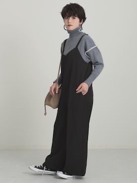 「Ambre Neige（アンブルネージュ）のアイテム（オールインワン・サロペット）」を使った、naraさん（レディース・152cm）の冬コーディネート