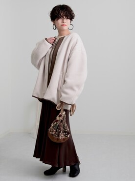 「Ambre Neige（アンブルネージュ）のアイテム（ブルゾン）」を使った、naraさん（レディース・152cm）の秋コーディネート