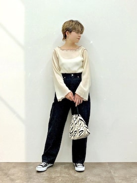 「CONVERSE（コンバース）のconverse（コンバース） ALL STAR OX（オールスターOX）（スニーカー）」を使った、naraさん（レディース・151cm）の春コーディネート