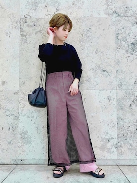 「JIL SANDER（ジルサンダー）のDRAWSTRING SM CROSSBODY（ショルダーバッグ）」を使った、naraさん（レディース・152cm）の春コーディネート