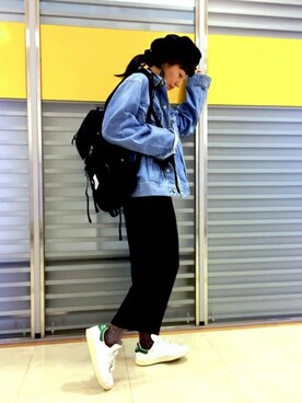 「tk.TAKEO KIKUCHI」｜「アイテム（ハンチング/ベレー帽）」を使った、tk.TAKEOKIKUCHI高槻阪急さん（メンズ・178cm）の秋コーディネート