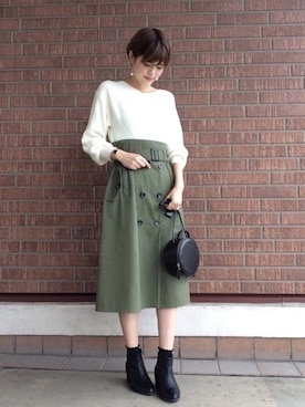 「サークルバッグ」｜youさん（レディース・160cm）の秋コーディネート