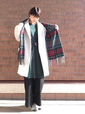 「THE SHOP TK （ザ ショップ ティーケー ）のアイテム（チェスターコート）」を使った、youさん（レディース・160cm）の冬コーディネート
