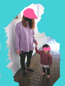「petit main（プティマイン）のアイテム（パーカー）」を使った、しーちゃんさん（キッズ・80cm）の秋コーディネート