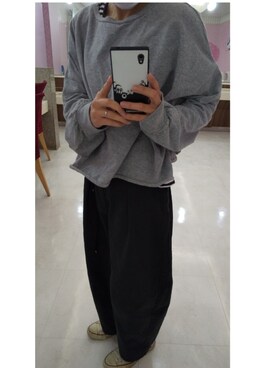 「niko and...（ニコアンド）のメンテンBIGBIG Ｔシャツ【niko and ...】（Tシャツ/カットソー）」を使った、くみさん（レディース・158cm）の春コーディネート