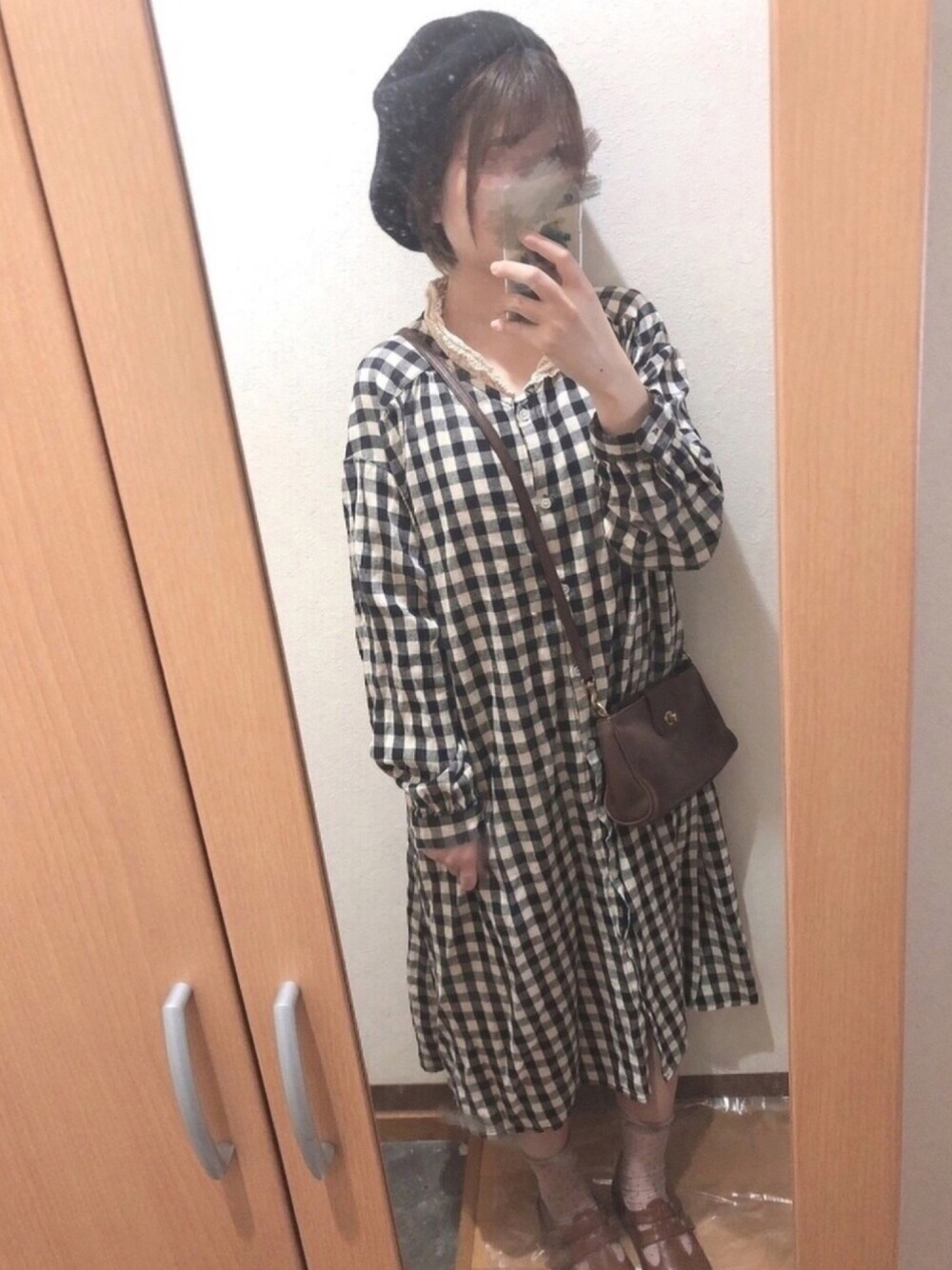 「ゆるコーデ、カジュアル、ラクチンコーデ、春夏コーデ、シンプル、おしゃれさんと繋がりたい、低身長、大学生、ワンピース、Samansa Mos2」｜「Samansa Mos2のアイテム（ワンピース/ドレス、ブラック系）」を使った、まるるさん（レディース・153cm）の春コーディネートの1枚目の写真