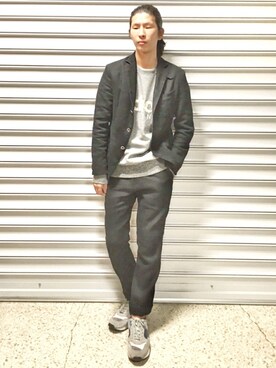 「uncut bound」｜「アイテム（スウェット）」を使った、SASAMURAさん（メンズ・175cm）の秋コーディネート