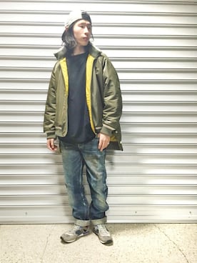 「SUPP. no one else （サップノーワンエルス）のアイテム（ブルゾン）」を使った、SASAMURAさん（メンズ・175cm）の秋コーディネート