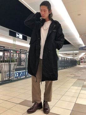 「AVIREX DEPOT」｜「アイテム（モッズコート）」を使った、SASAMURAさん（メンズ・175cm）の秋コーディネート