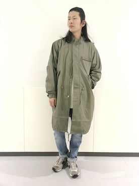 「AVIREX DEPOT」｜「アイテム（モッズコート）」を使った、SASAMURAさん（メンズ・175cm）の秋コーディネート
