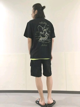 「AVIREX（アヴィレックス）のアイテム（サンダル）」を使った、SASAMURAさん（メンズ・175cm）の春コーディネート