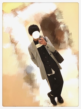 「シャリーフ(SHAREEF)」｜「アイテム（チェスターコート）」を使った、PoPPoさん（メンズ・165cm）の春コーディネート