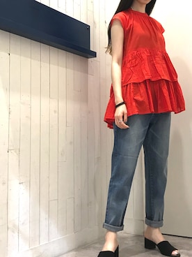 「hunch（ハンチ）のアイテム」を使った、pullffy イオンモール福津店さん（レディース・158cm）の夏コーディネート