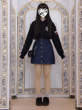 「プルオーバーパーカー」｜「アイテム（アンダーウェア）」を使った、あやᙏ̤̫.*♡さん（レディース・155cm）の夏コーディネート