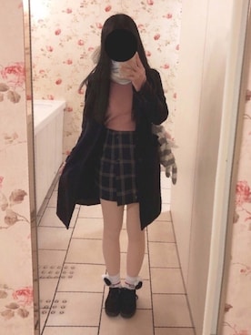 「ロングヘア」｜「アイテム（財布/小物）」を使った、あやᙏ̤̫.*♡さん（レディース・155cm）の冬コーディネート