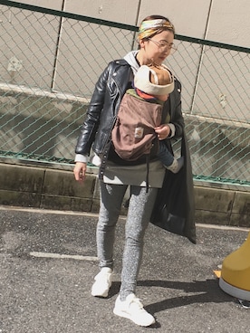 「reca（レカ）のアイテム（ライダースジャケット）」を使った、mamiiinoさん（レディース・158cm）の冬コーディネート