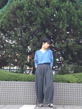 「ブイネック」｜nanakimuraさん（レディース・155cm）の冬コーディネート