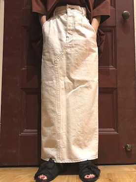 「アイテム（デニムスカート）」を使った、nanakimuraさん（レディース・155cm）の夏コーディネート