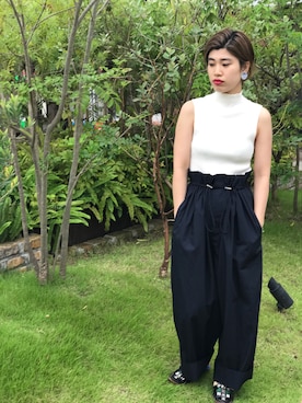 「TOGA（トーガ）のアイテム」を使った、nanakimuraさん（レディース・155cm）の夏コーディネート