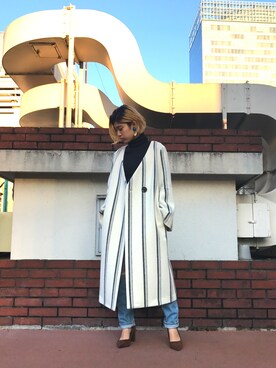 「フレアスリーブ」｜「アイテム（その他アウター）」を使った、nanakimuraさん（レディース・155cm）の秋コーディネート