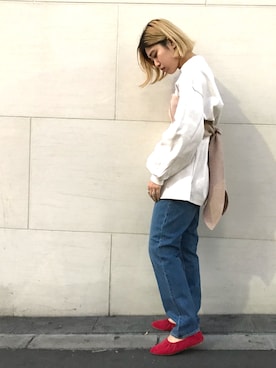 「アイテム（チューブトップ）」を使った、nanakimuraさん（レディース・155cm）の春コーディネート