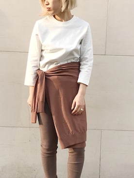 「アイテム（レギンス/スパッツ）」を使った、nanakimuraさん（レディース・155cm）の春コーディネート