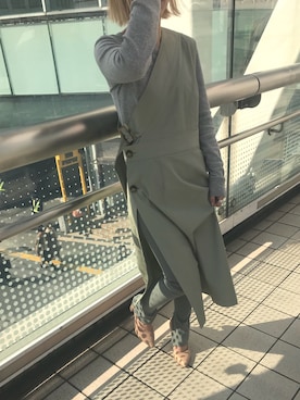 「アイテム（レギンス/スパッツ）」を使った、nanakimuraさん（レディース・155cm）の春コーディネート