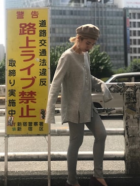 「アイテム（ハンチング/ベレー帽、ベージュ系）」を使った、nanakimuraさん（レディース・155cm）の夏コーディネート