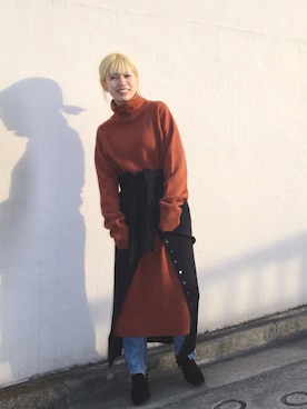 「レイヤードstyle」｜「アイテム（ワンピース/ドレス）」を使った、nanakimuraさん（レディース・155cm）の冬コーディネート