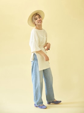 「ワンショルダー」｜「アイテム（アクセサリー）」を使った、nanakimuraさん（レディース・155cm）の夏コーディネート